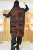 Patchwork Longline Gilet Jacket Rust